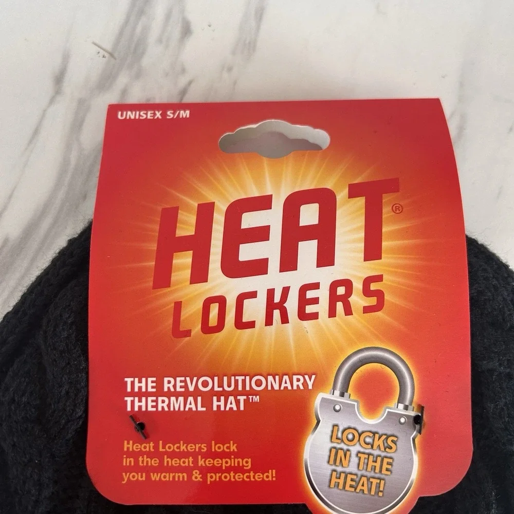 Heat Lockers Black‎ S/M Unisex Thermal Knit Hat Beanie Faux Fur Lined 183535
